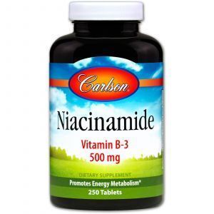 Витамин В3 (ниацин), Niacinamide, Carlson Labs, 500 мг, 250 таблеток