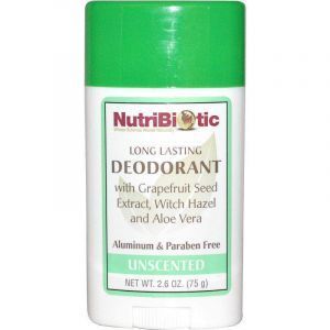 Дезодорант длительного действия, Deodorant, NutriBiotic, без запаха, 75 г