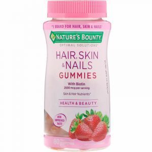Витамины для волос, кожи и ногтей, Hair, Skin & Nails Gummies, Nature's Bounty, 80 клубничных конфет (Default)