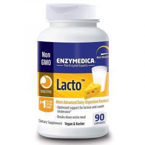 Пищеварительные ферменты, Лакто, Lacto, Enzymedica, 90 капсул (Default)