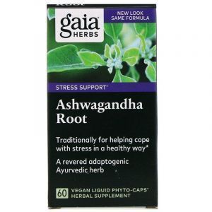 Ашваганда корень, Gaia Herbs, 60 капсул