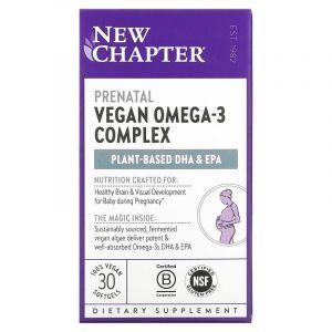 Омега-3 комплекс для беременных, Vegan Omega-3 Complex, New Chapter, веганский, 30 гелевых капсул
