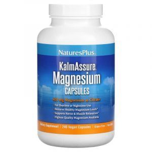 Магний, Magnesium, Nature's Plus, KalmAssure, 105 мг, 240 веганских капсул

