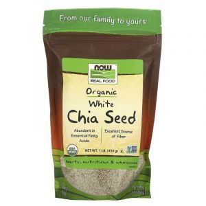 Cемена Чиа, Chia Seed, Now Foods, Real Food, белые, органик, 454 гр