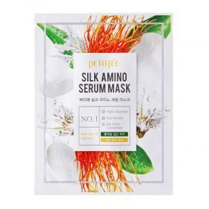 Маска для лица с протеинами шелка, Silk Amino Serum Mask, PETITFEE, 25 г, 1 шт
