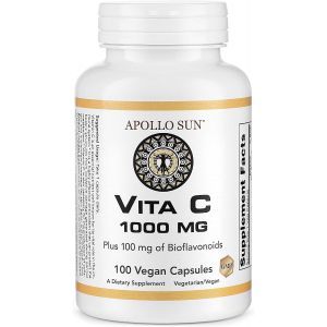 Витамин С, Vita C, APOLLO SUN, 1000 мг, 60 веганских капсул
