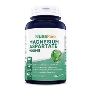 Магний аспартат, Magnesium Aspartate, NusaPure, 900 мг, 200 капсул