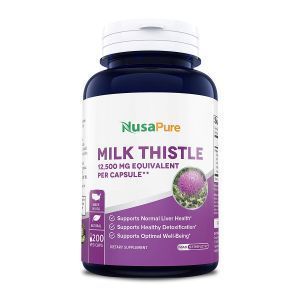 Экстракт расторопши, Milk Thistle Extract, NusaPure, 12500 мг, 200 вегетарианских капсул