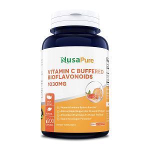 Витамин С с биофлавоноидами,  Vitamin C Buffered , NusaPure, 1030 мг, буферизированный, 200 капсул