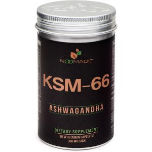 Ашвагандха, экстракт корня, KSM-66 Ashwagandha, Noomadic, 300 мг, 90 вегетарианских капсул  
