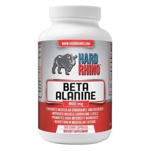 Бета-аланин, Beta-Alanine, Hard Rhino, 800 мг, 250 вегетарианских капсул