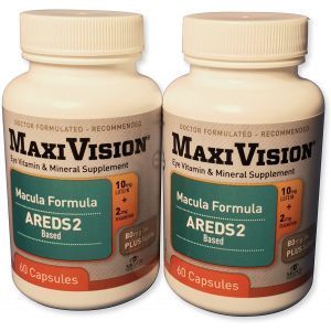Поддержка зрения, Macula Formula Areds 2, MedOp MaxiVision, 2 бутылки по 60 капсул
