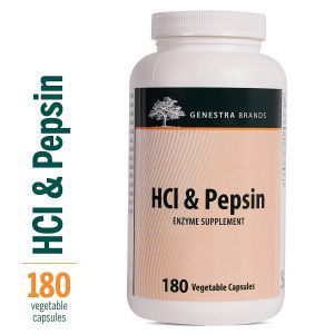 Бетаина гидрохлорид + пепсин, HCl & Pepsin, Genestra Brands, 180 вегетарианских капсул
