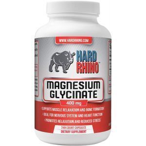 Магний глицинат, Magnesium Glycinate, Hard Rhino, 400 мг, 240 вегетарианских капсул