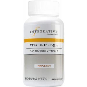 Коэнзим Q10 с витамином Е, Vitaline CoQ10, Integrative Therapeutics, 300 мг, вкус кленового ореха, 60 жевательных пластин