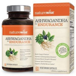 Ашвагандха, для выносливости, Ashwagandha, NatureWise, 60 вегетарианских капсул
