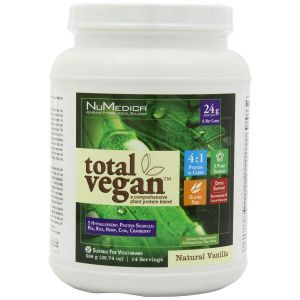 Растительный протеин, Total Vegan, NuMedica, для веганов, вкус ванили, порошок, 588 г