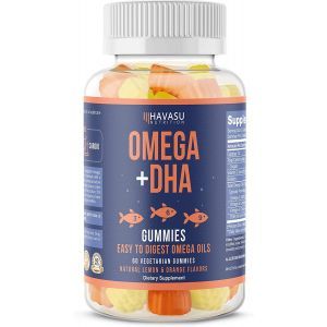 Омега 3-6-9 + ДГК, Omega + DHA, Havasu Nutrition, со вкусом лимона и апельсина, 60 вегетарианских жевательных конфет
