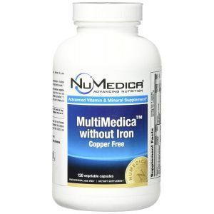 Мультивитамины и минералы без железа, MultiMedica without Iron, NuMedica 120 вегетарианских капсул