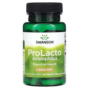 Пробиотики (ацидофильные лактобактерии), ProLacto Acidophilus, Swanson, 4 миллиарда КОЕ, 60 растительных капсул с ЭМБО