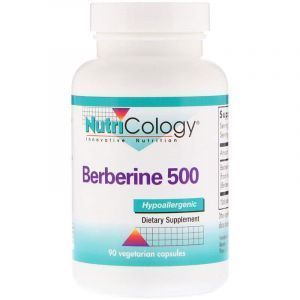 Берберин, Berberine 500, Nutricology, 90 вегетаріанських капсул