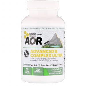 Комплекс витаминов группы В, Advanced B Complex Ultra, Advanced Orthomolecular Research AOR, 60 таблеток (Default)