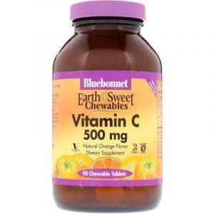 Витамин С жевательный, Vitamin C, Bluebonnet Nutrition, вкус апельсина, 90 жевательных таблеток 