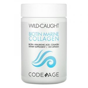 Биотиновый морской коллаген, Wild Caught, Biotin Marine Collagen, CodeAge, 120 капсул
