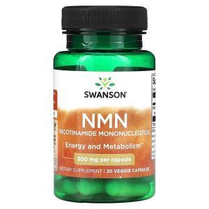 Никотинамид мононуклеотид, NMN, Swanson, 300 мг, 30 растительных капсул