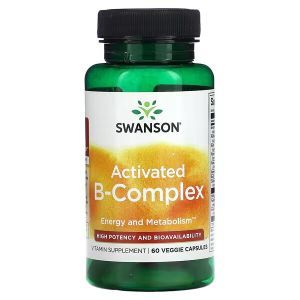 Витамины группы B, Activated B-Complex, Swanson, активированный комплекс, 60 растительных капсул