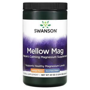 Магний, Mellow Mag, Swanson, со вкусом апельсина, 554 г