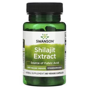 Мумие, Shilajit Extract, Swanson, экстракт, 400 мг, 60 растительных капсул
