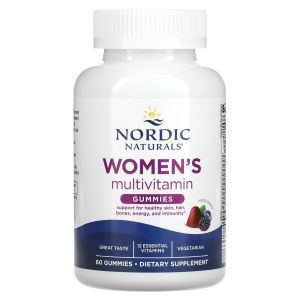 Мультивитамины для женщин, Women's Multivitamin Gummies, Nordic Naturals, со вкусом смешанных ягод, 60 жевательных конфет