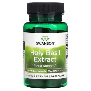 Базилик, Basil Extract, Swanson, экстракт листьев, 400 мг, 60 капсул