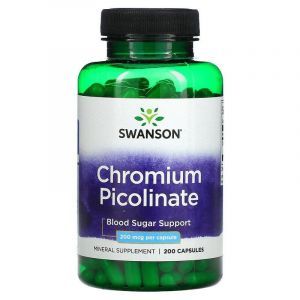 Хром пиколинат, Chromium Picolinate, Swanson, 200 мкг, 200 капсул 
