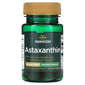 Астаксантин, Astaxanthin, Swanson, 12 мг, 30 капсул