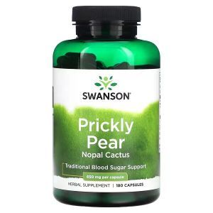 Кактус опунция, Prickly Pear Nopal Cactus, Swanson, нопал, 650 мг, 180 капсул