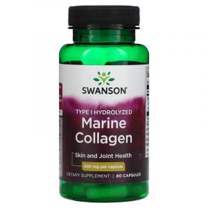 Морской коллаген, Marine Collagen, Swanson, 400 мг, 60 капсул
