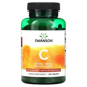 Витамин C, Buffered Vitamin C,  Swanson, буферизованный, 500 мг, 250 таблеток