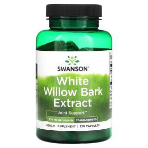 Кора белой ивы, White Willow Bark Extract, Swanson, экстракт, 500 мг, 120 капсул