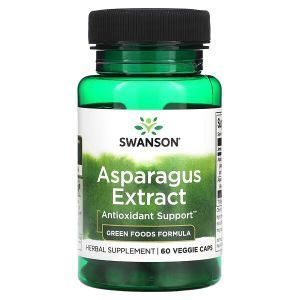 Спаржа, Asparagus Extract, Swanson, экстракт, 60 вегетарианских  капсул