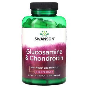 Глюкозамин и хондроитин, Glucosamine & Chondroitin, Swanson, 200 капсул
