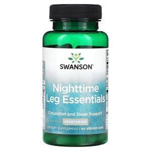 Поддержка кровообращения и сна, Nighttime Leg Essentials, Swanson, 60 растительных капсул
