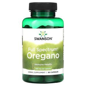 Орегано, Oregano, Swanson, полного спектра, 450 мг, 90 капсул