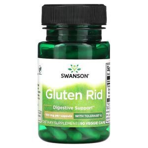 Поддержка пищеварения, Gluten Rid with Tolerase G, Swanson, 100 мг, 90 вегетарианских капсул