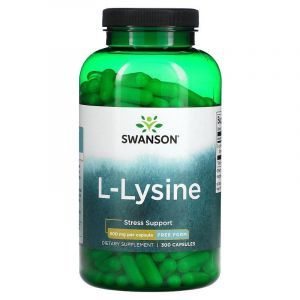 L-лизин, L-Lysine, Swanson, свободная форма, 500 мг, 300 капсул
