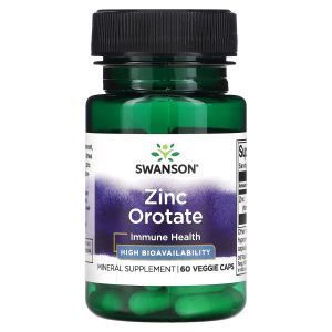 Оротат цинка, Zinc Orotate, Swanson, 60 растительных капсул