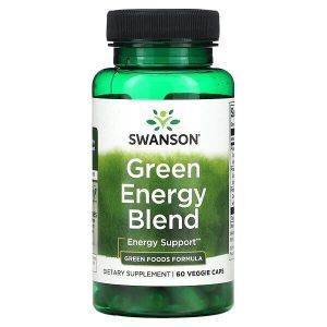 Зелени смесь для заряда энергии, Green Energy Blend, Swanson, 60 растительных капсул
