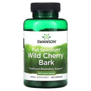 Кора дикой вишни, Wild Cherry Bark, Swanson, 500 мг, 90 капсул