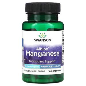 Марганец, Albion Manganese, Swanson, 10 мг, 180 капсул